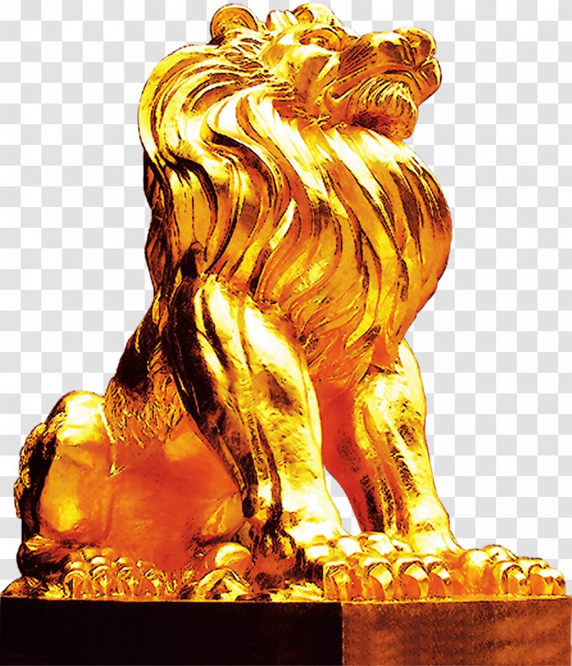 Lion Photography Download - Statue - Lion, Gold Taobao Material Transparent PNG