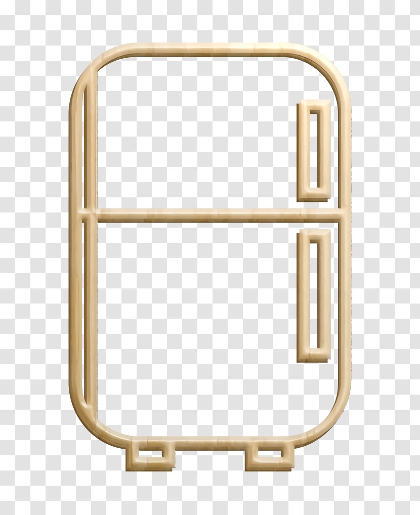 Appliance Icon Freezer Fridge - Brass - Metal Rectangle Transparent PNG