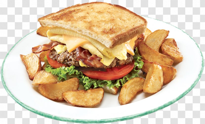 Hamburger Breakfast Sandwich French Fries Fast Food - Cuisine - Brunch Transparent PNG
