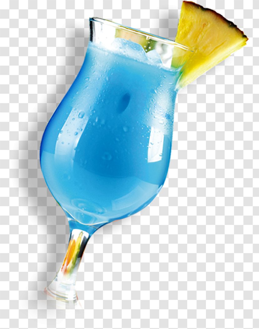 Blue Hawaii Lagoon Sea Breeze Batida Cocktail - Garnish - Drink Transparent PNG
