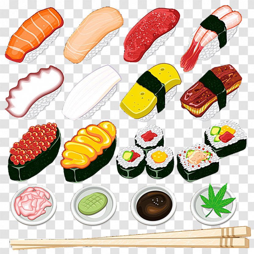 Sushi Tempura Japanese Cuisine Food Transparent PNG