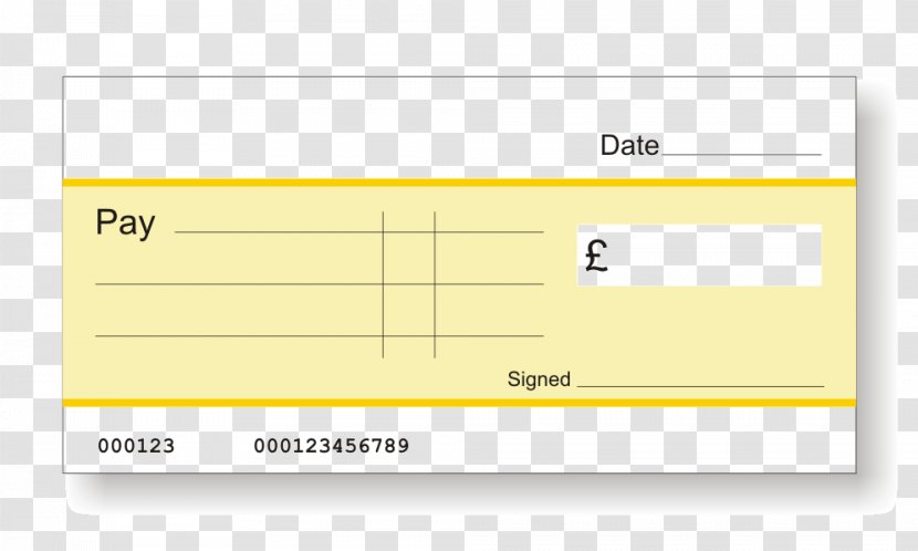 Document Product Design Line Angle Brand - Rectangle - Bank Cheque Transparent PNG