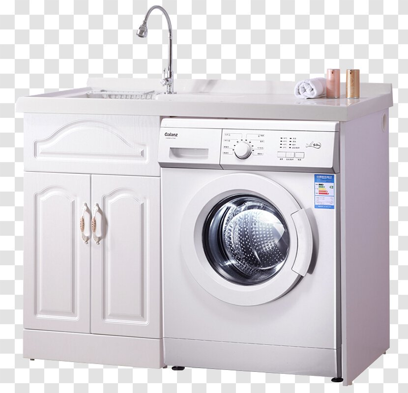 Washing Machine Cabinetry Galanz Furniture Home Appliance - Laundry - White Cabinets And Machines Transparent PNG