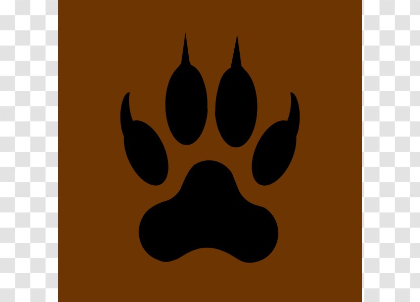 Lion Footprint Paw Clip Art - Visual Arts - Bear Print Stencil Transparent PNG