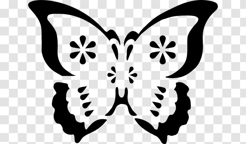 Butterfly Stencil - Silhouette - Insect Plant Transparent PNG