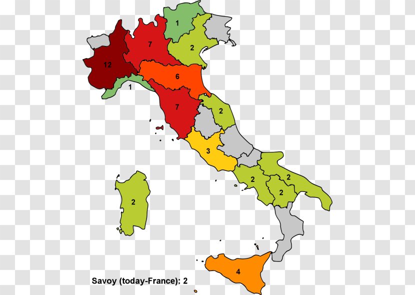 Tuscany Piedmont Regions Of Italy Sardinia Regioni D'Italia - Area - Map Transparent PNG