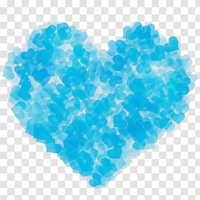 Aqua Blue Turquoise Heart Cloud Transparent PNG