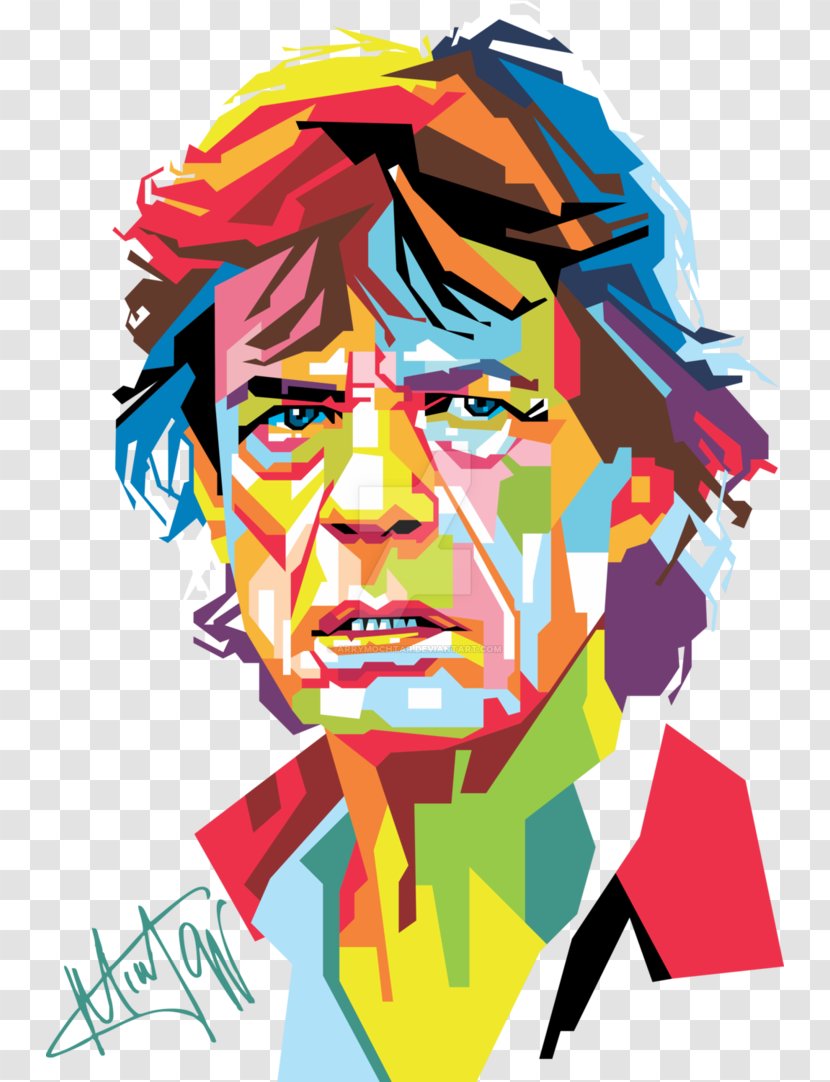 Mick Jagger Artist Portrait Pop Art - Watercolor - POP ART Transparent PNG