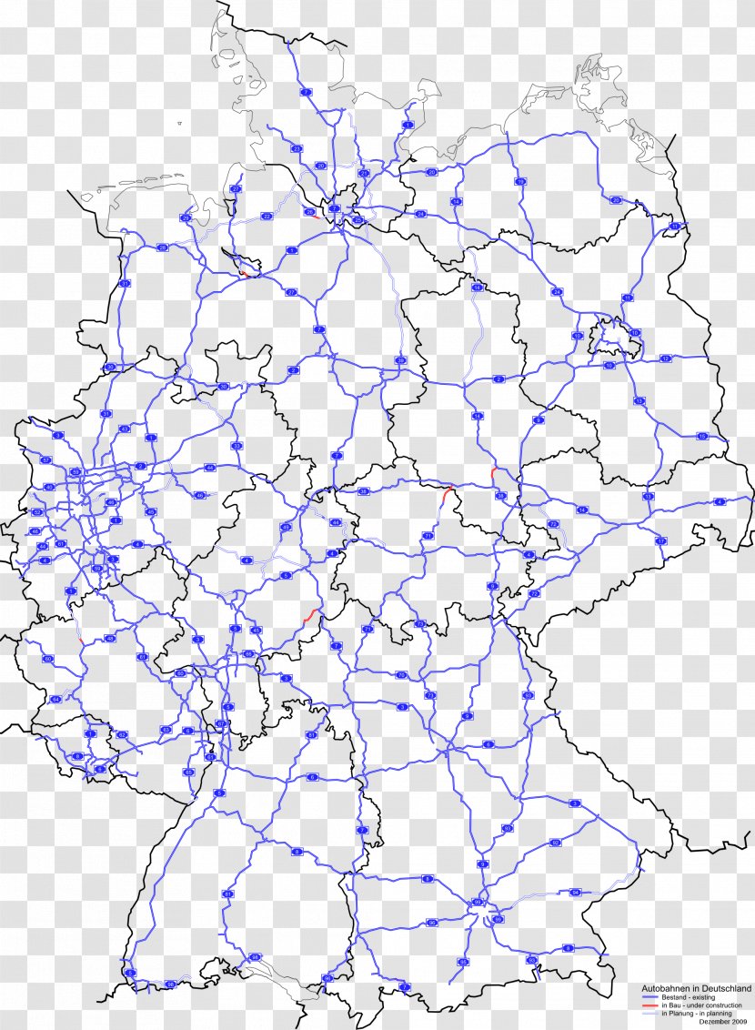 Bundesstraße Autobahnen In Deutschland Germany Map - Collection Transparent PNG