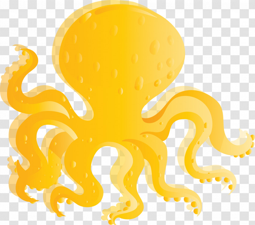 Octopus Yellow Octopus Giant Pacific Octopus Transparent PNG