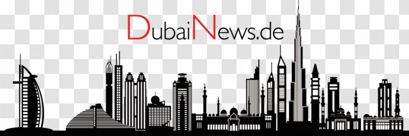 Dubai Vector Graphics Skyline Mural Clip Art - Brand - Burj Khalifa Transparent PNG