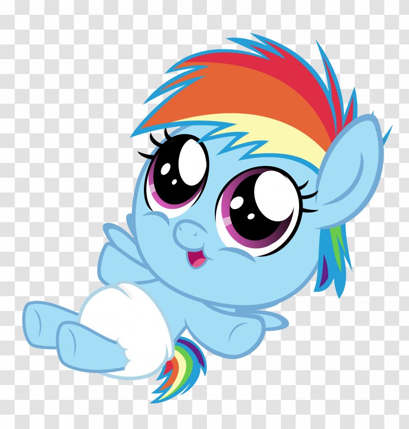 Pony Rainbow Dash Fluttershy Spike Cuteness - Watercolor - Baby In Diaper Transparent PNG