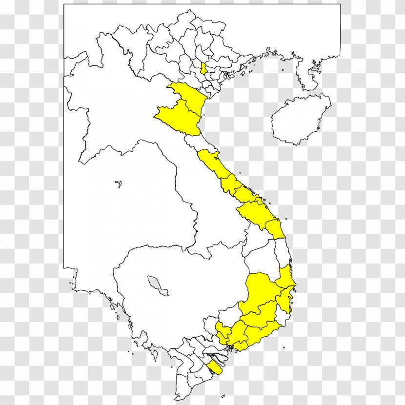 Line Art Vietnam Point Blank Map - Yellow Transparent PNG