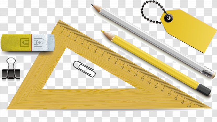 Euclidean Vector - School Supplies - Triangle Plate And Pencil Transparent PNG