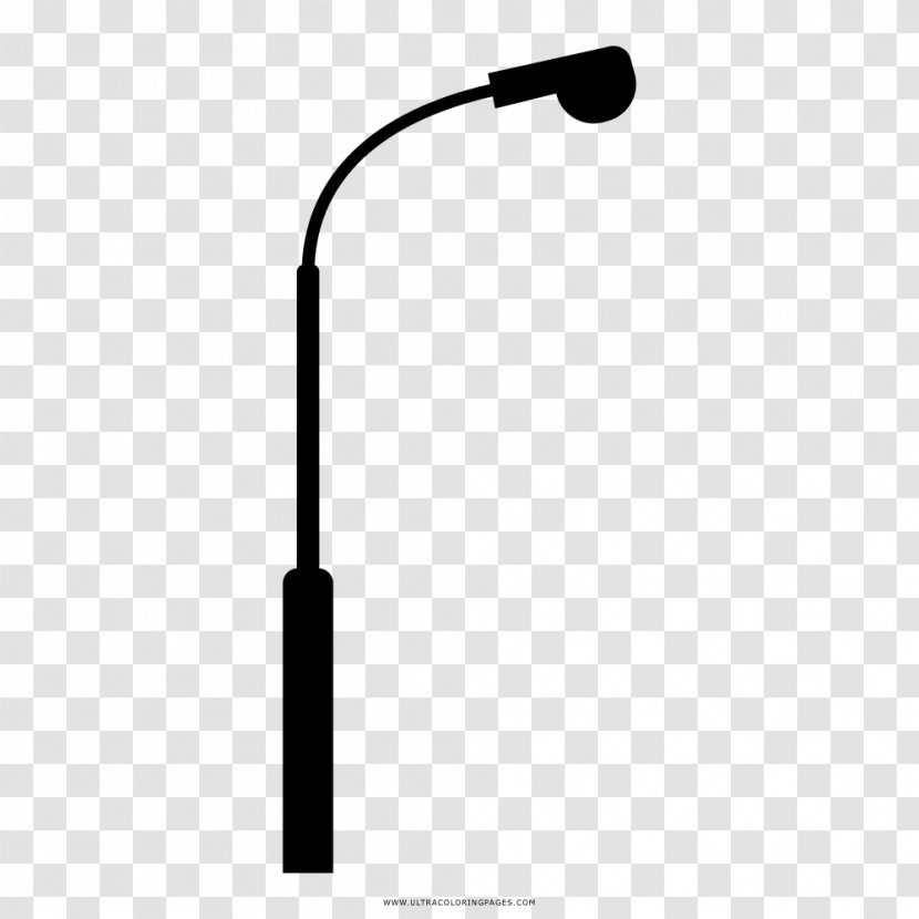 Microphone Line Angle - Black And White Transparent PNG