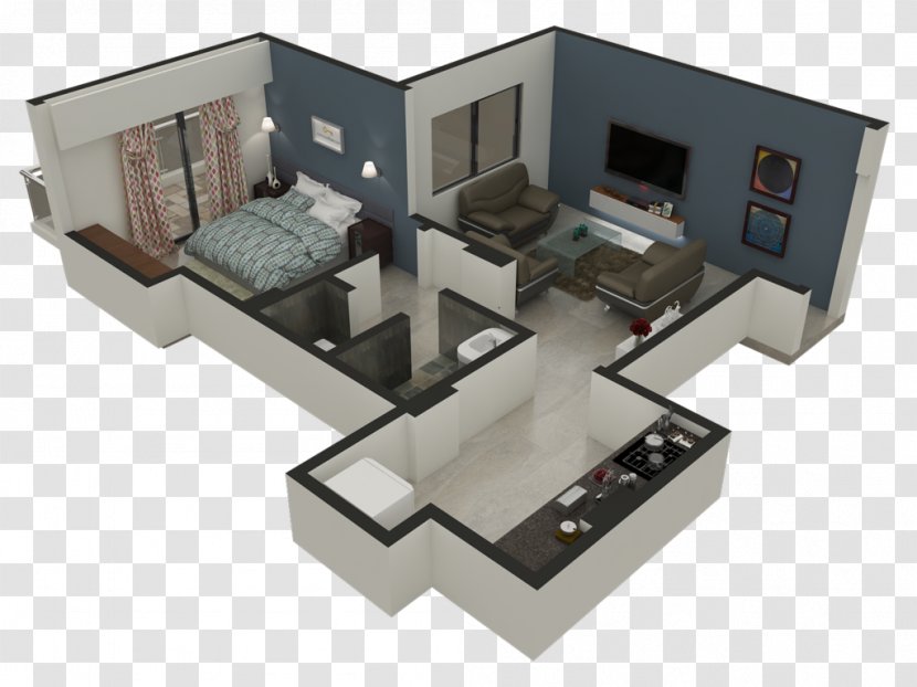 3D Floor Plan House - Apartment Transparent PNG