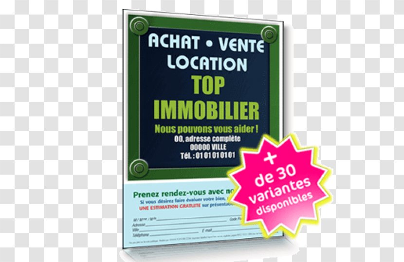 Flyer Real Estate Printing Advertising Vente Immobilière - Imprimerie Transparent PNG