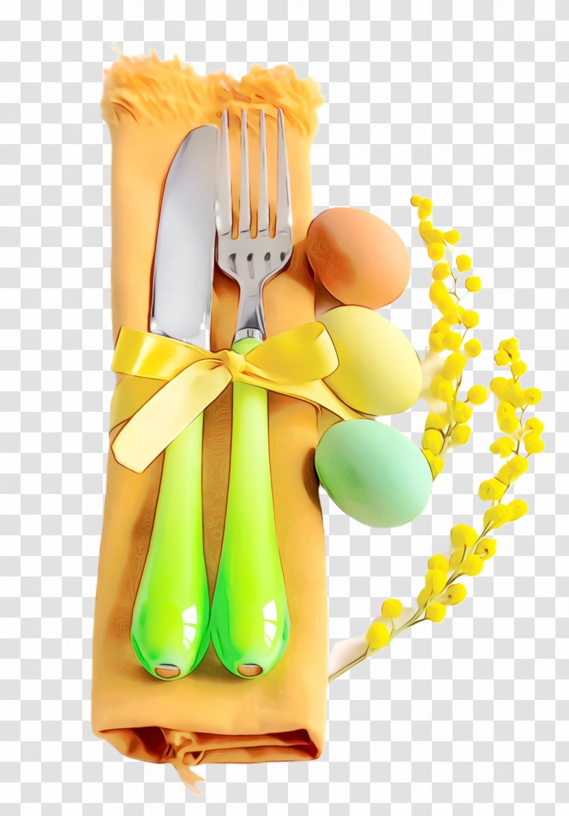 Yellow Cutlery Spoon Tableware Kitchen Utensil - Paint Transparent PNG
