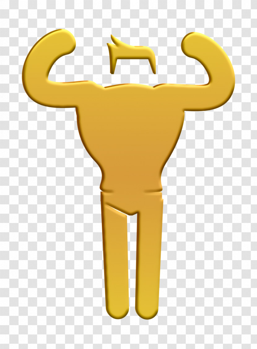 People Icon Gym Icon Muscular Man Showing His Muscles Icon Transparent PNG
