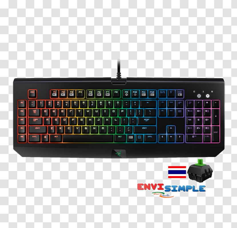 Computer Keyboard Numeric Keypads Razer Blackwidow Chroma Stealth Space Bar Transparent PNG