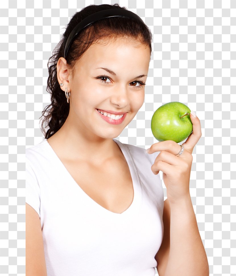 Apple Clip Art - Beauty - Holding A Green Beautiful Transparent PNG