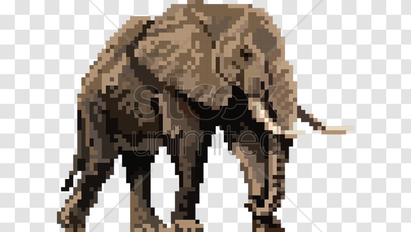 Mammal Elephantidae Tusk Herbivore Animal - Pixel Art - Elephant Illustration Transparent PNG