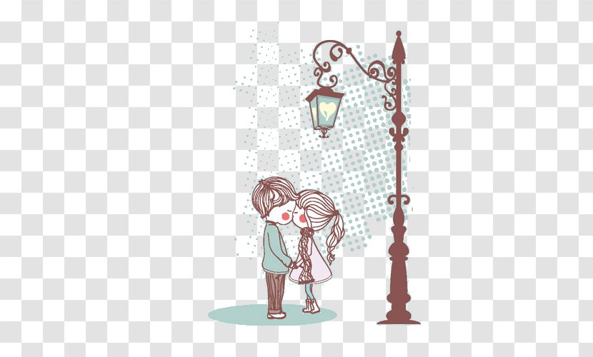 Kiss Drawing Love Intimate Relationship - Couple Cartoon Transparent PNG