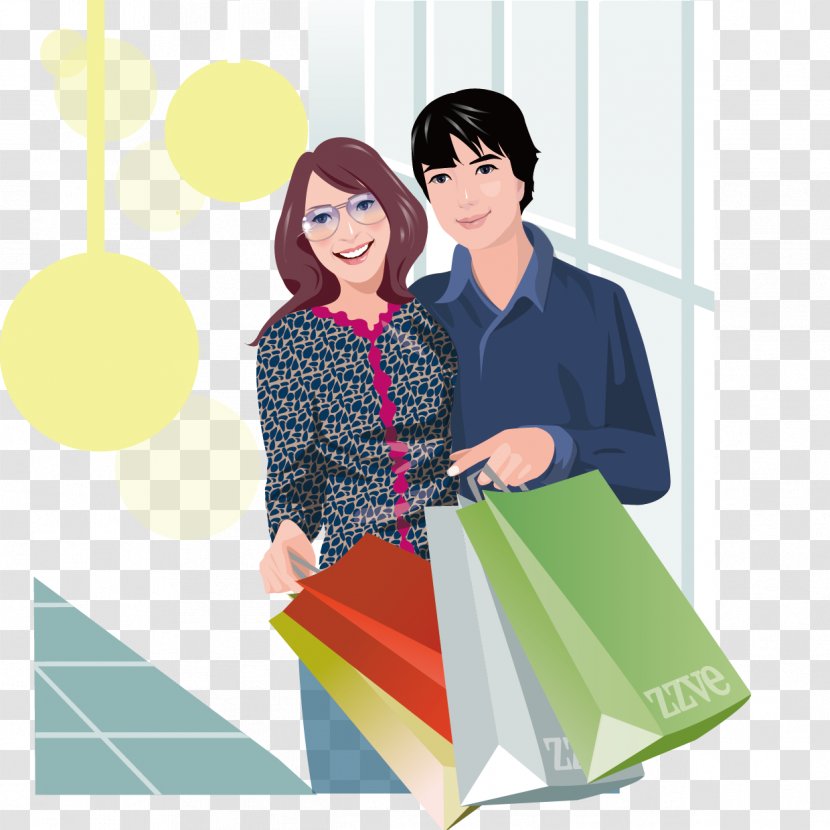Shopping Couple Stock Photography - Frame - Vector Transparent PNG