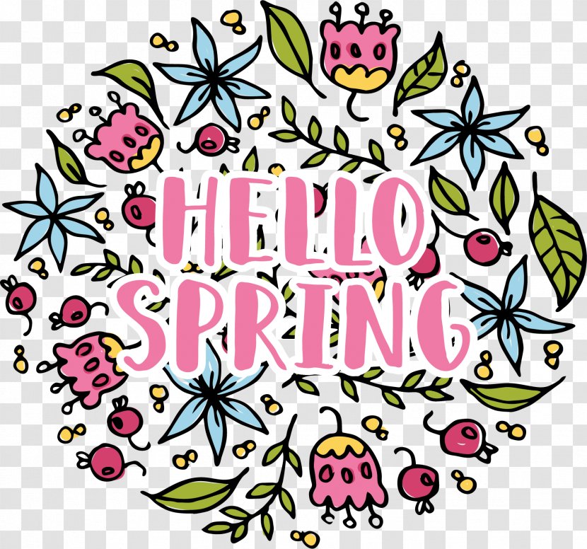 Euclidean Vector - Pink - Cute Hello Spring Transparent PNG