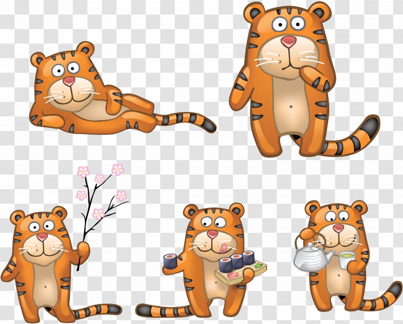Tigers Clipart - Cartoon - Fauna Transparent PNG