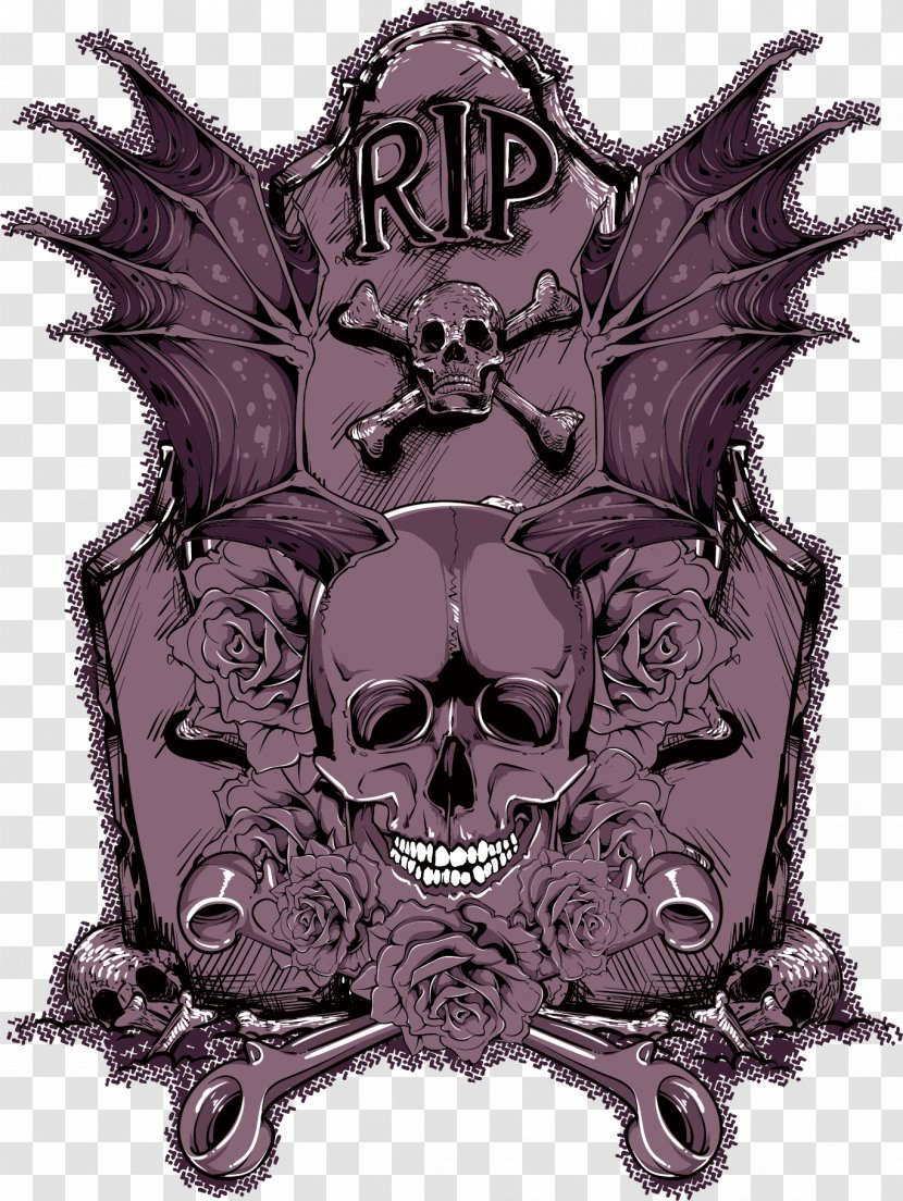 Skull Royalty-free Illustration - Bone - Vector Horror Transparent PNG