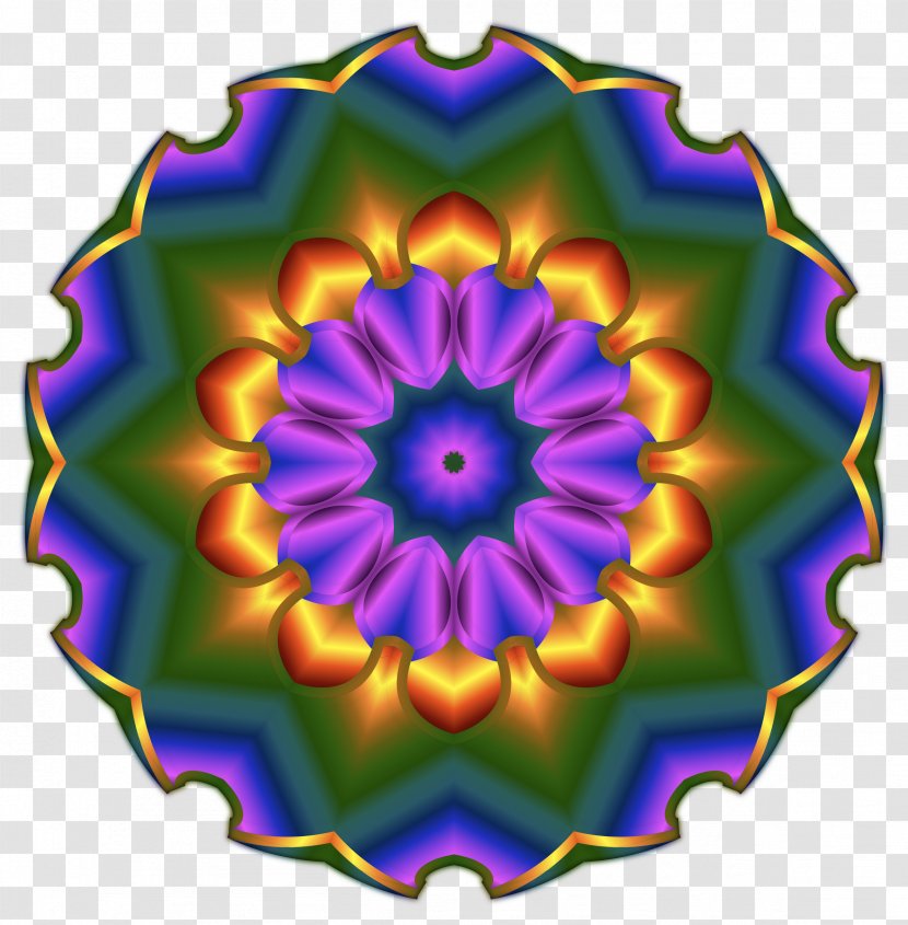 Kaleidoscope Symmetry Violet Purple Flower - Mandala Transparent PNG