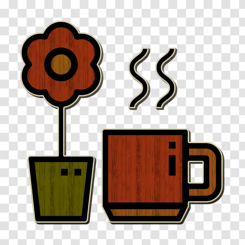 Flower Icon Coffee Cup Icon Office Stationery Icon Transparent PNG