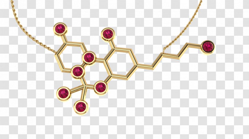 Tetrahydrocannabinol Dopaminergic Necklace Jewellery Gold - Silver Transparent PNG