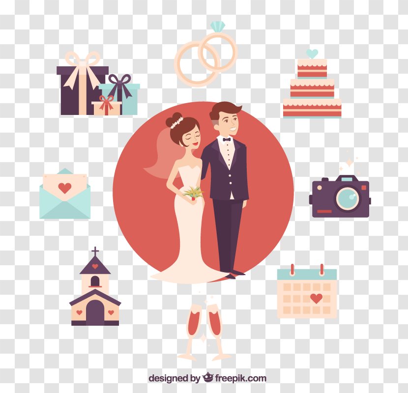 Cartoon Animation - Brand - Vector Elements A Lovely Couple Wedding Transparent PNG