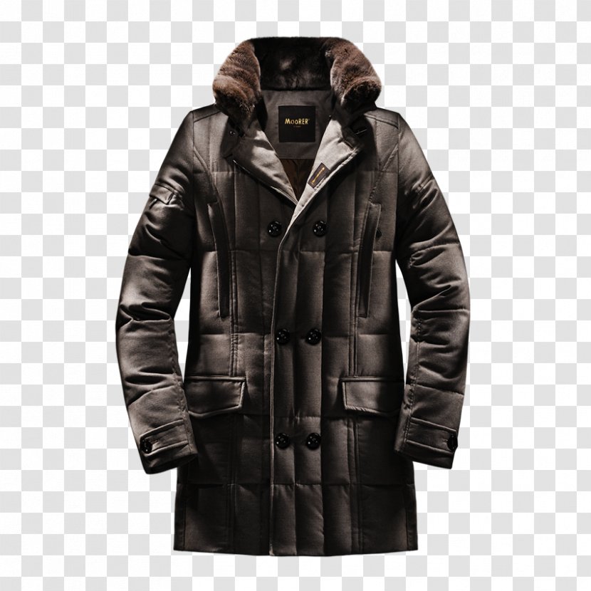Overcoat Jacket Fur Clothing Parka - Leather Transparent PNG