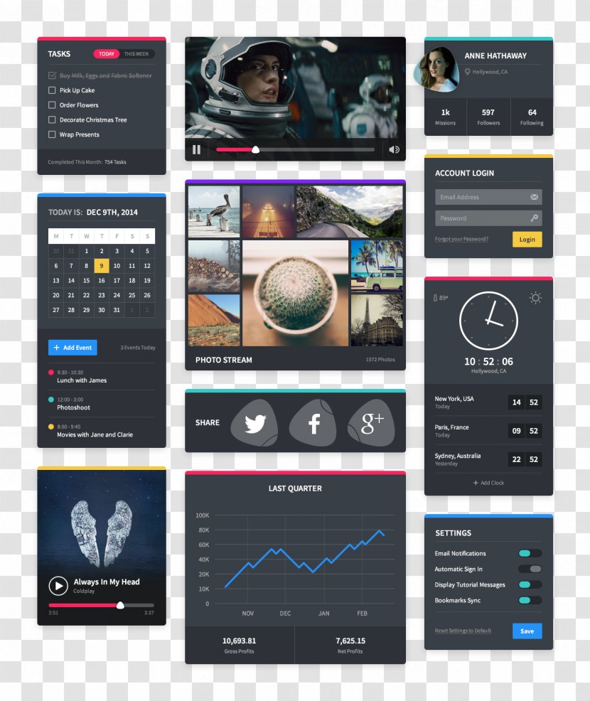 User Interface Design Flat - Multimedia - Space Theme UI Transparent PNG