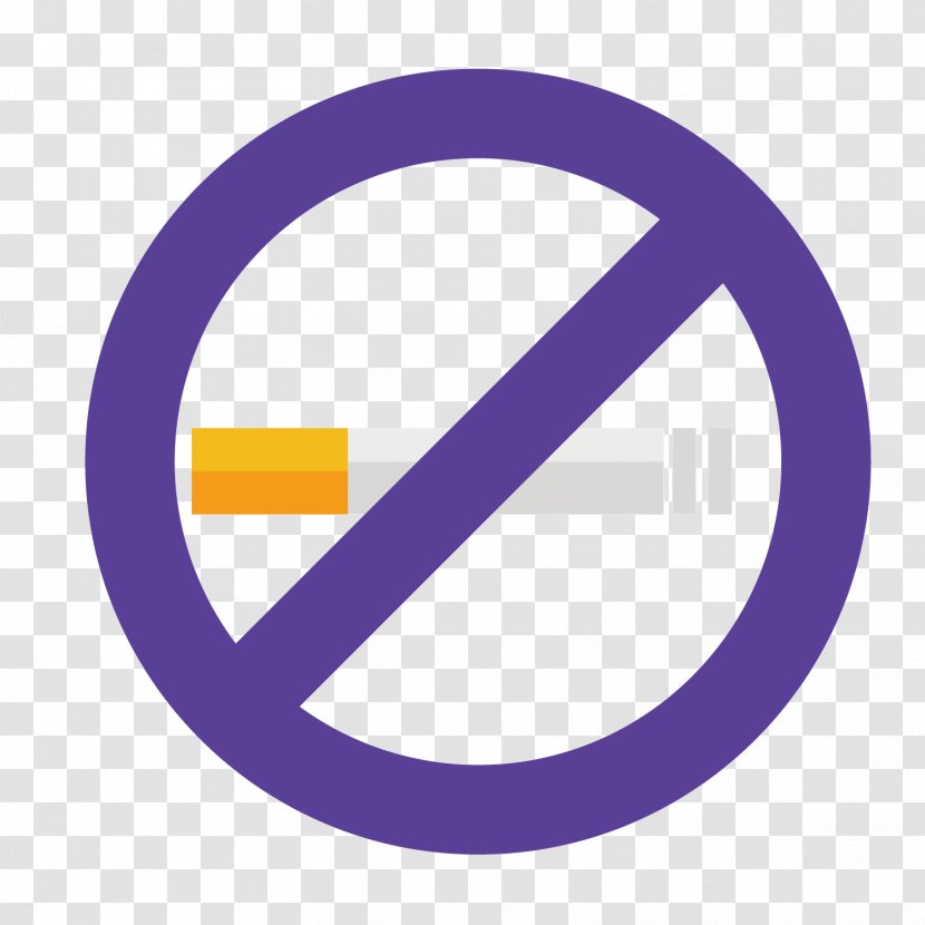 Stop Sign Symbol Icon - Cartoon - Purple Refuses Smoking Transparent PNG