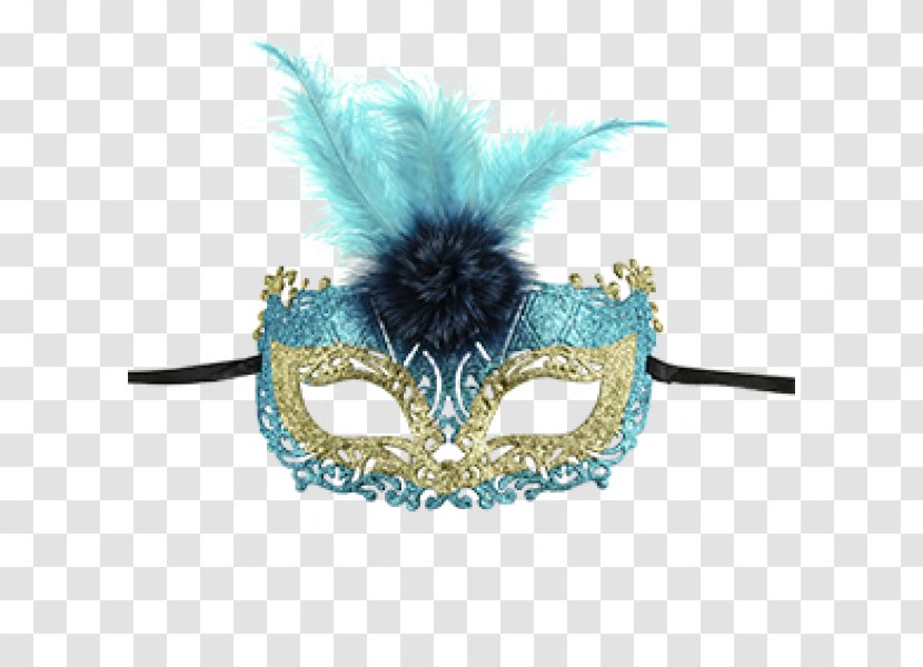 Venice Carnival Domino Mask Venetian Turquoise - Floating Yarn Transparent PNG