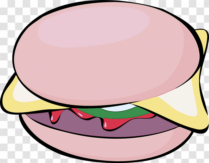 Pink Cheek Headgear Cheeseburger Hat Transparent PNG
