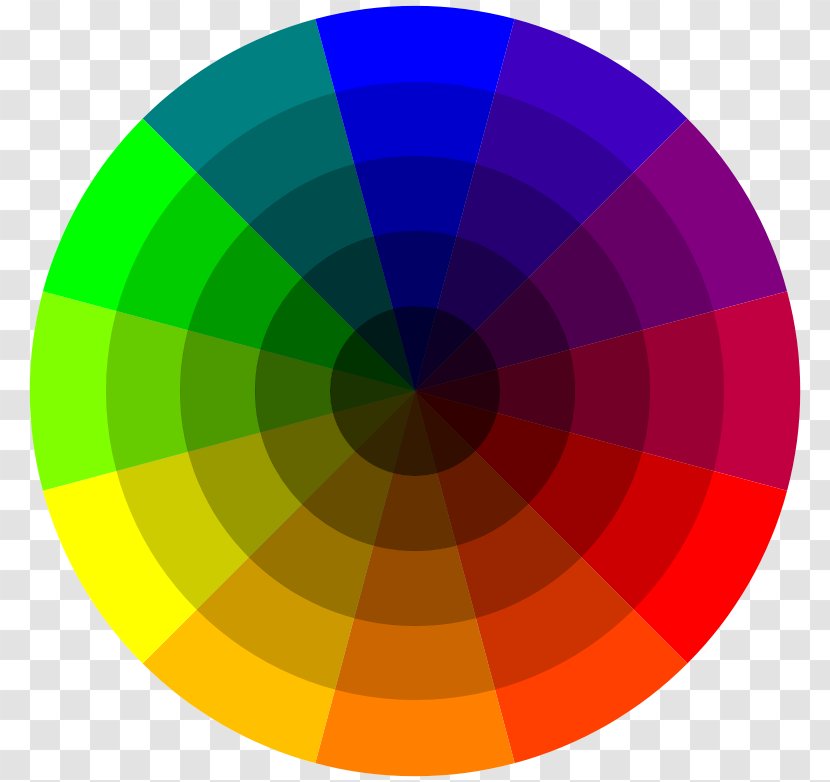 Color Wheel Tints And Shades Scheme Theory - Paint Transparent PNG