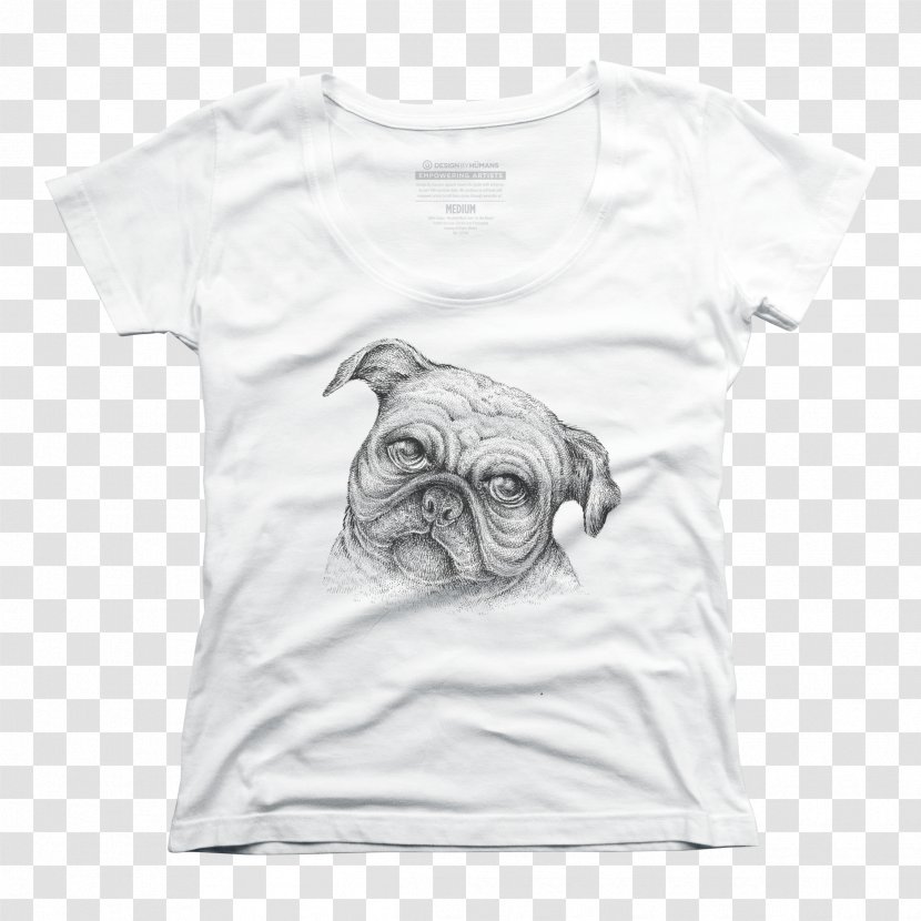 T-shirt Pug Sleeve Clothing - White - Tshirt Transparent PNG