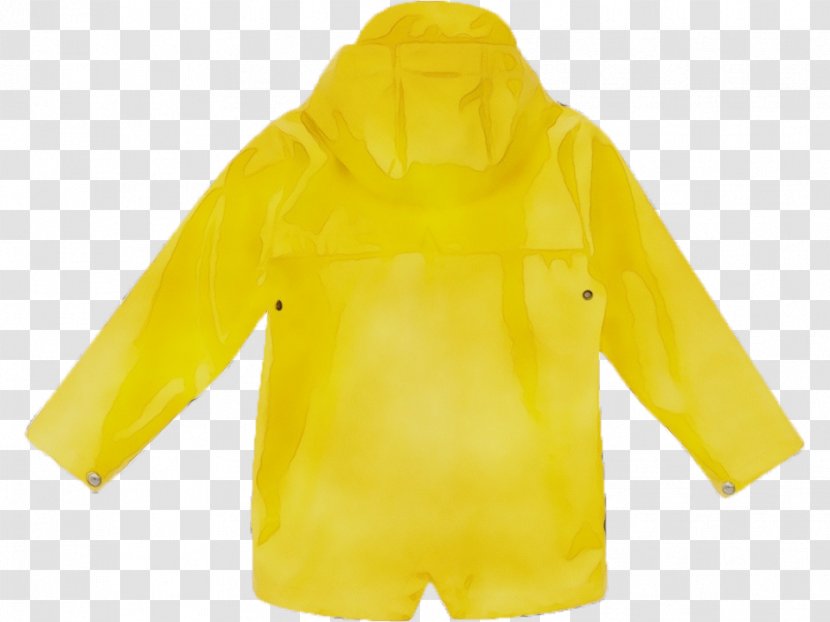 Clothing Yellow Outerwear Raincoat Sleeve - Rain Suit Jacket Transparent PNG