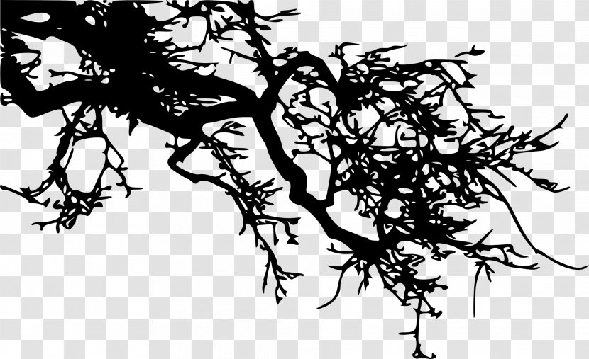 Silhouette Branch Tree Visual Arts Drawing - Leaf Transparent PNG