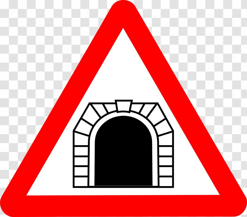 Tunnel Warning Sign Traffic Road - Logo Transparent PNG
