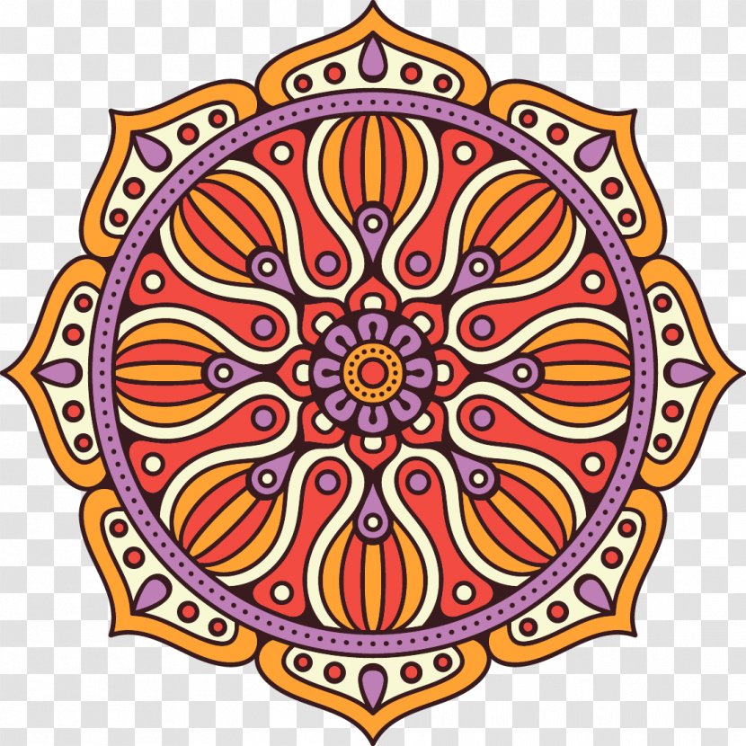 Mandala Euclidean Vector Coloring Book Illustration - Visual Arts - Warm Transparent PNG