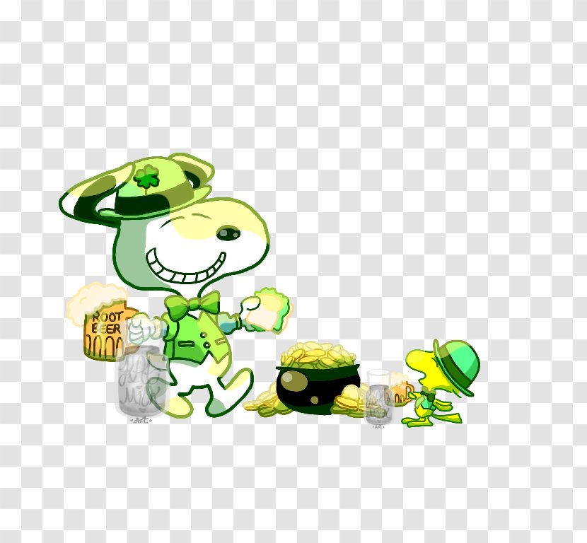 Snoopy Woodstock Peanuts Drawing - Organism - Happy St Patricks Day Transparent PNG