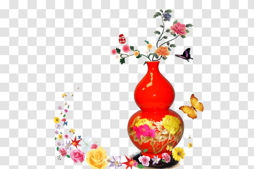 Chinese Style Vase Picture Material - Vecteur - Designer Transparent PNG