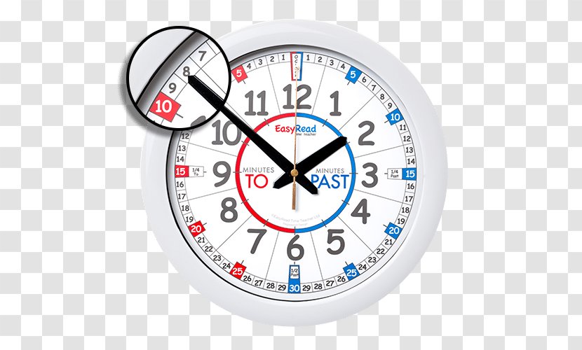 Clock Learning EasyRead Time Teacher - Alarm - Classroom Wall Transparent PNG