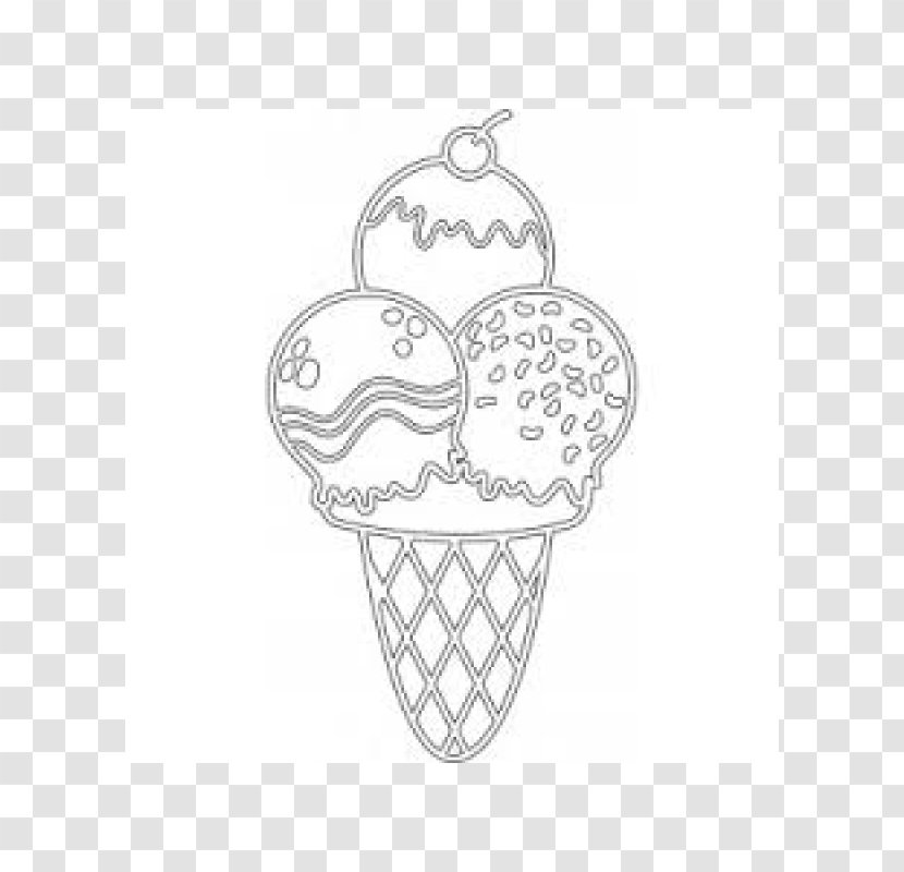 Paper Drawing Coloring Book Pattern Stencil - Black And White - Ice Cream Transparent PNG